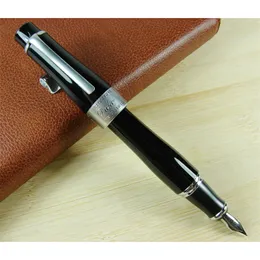 2009 Black Fountain Pen Memory Charlie-Chaplin Stor storlek Unik stil, Medium / Bent Nib Heavy Business Office Writing 220226