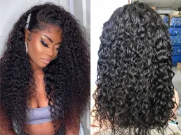 Water wave brazilian virgin hair lace front wigs 100% virgin high quality human hair wigs for black women