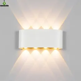 Lâmpada de parede externa interna 2W 4W 6W 8W Armazel de parede Staer interna Light Up Up Down Light IP65 Fixtle Bedside Loft Room Litra Home Hallway Lâmpada