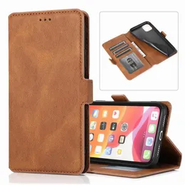 Dla iPhone'a 12 Mini 11 Pro Max Leather Portfel Phone Case Flip TPU Matte Cover Card Slots dla Samsung S20 Fe