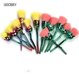 UOCBBY Rose Shape Gold Unicorn Makeup Brushes Foundation Pulver Make Up Set Beauty Blush Brush Pincel Maquiagem 6PCS / Set