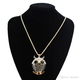 Charms Colares Pingente marca de cristais Vintage Cubic Zircon Diamante Fine Jewelry Owl Colares do