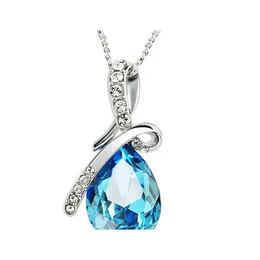 Pendant Necklace Austria Crystal Necklaces Jewelry Fashion Women Jewelry Fit 925 Silver Alloy Mix Color