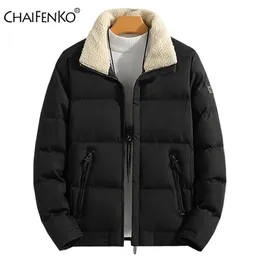 Chaifenko marca homens parka 100% algodão inverno jaqueta quente casaco casual zipper zíper de espessura casaco para baixo parkas plus size m-8xl 201201