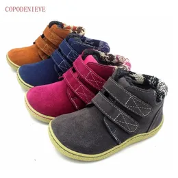 COPODENIEVE winter of The children girl natural leather casual boots shoes breathable boy LJ201027