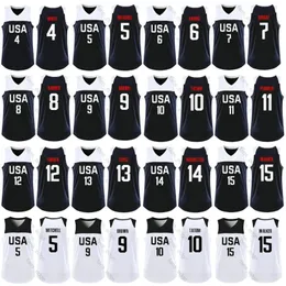 2019 World Cup USA Team Basketball 4 Derrick White 7 Marcus Smart 8 Harrison Barnes 11 Mason Plumlee 12 Myles Turner 13 Brook Lopez Trikot