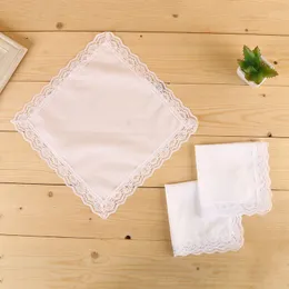 White Lace Thin Handkerchief Woman Wedding Gifts Party Decoration Cloth Napkins Plain Blank DIY Handkerchief KKA2096