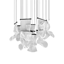 デュプレックス階段ペンダントライトデザイナーモダンファッションホテルヴィラアート装飾ハンギングランプノルディックロフトアクリルLED luminaires無料配送
