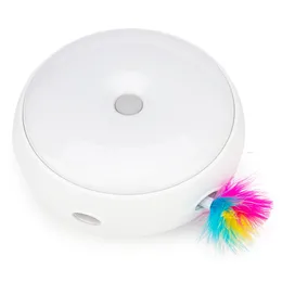 Elektryczne inteligentne dokuczanie kij Crazy gry Spinning Catching Mouse Donut Automatyczny Cattable Cat Toy LJ201125