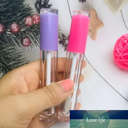 10/100PCS 5ML Empty Lip Gloss Tube ABS Lip Glaze Tubes,Pink,Purple Cap Cylinder Small Lip Stick Samples