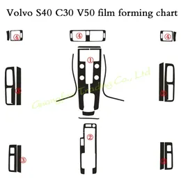 Для Volvo S40 V50 C30 внутренняя центральная панель управления дверная ручка 5D наклейки из углеродного волокна наклейки аксессуары для стайлинга автомобиля236V