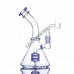 purple hookahs recycler beaker bong oil rigs glass bong bent neck water pipe bongs water bong showerhead perc inline 14mm joint banger