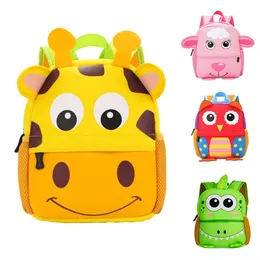 Borsa da scuola per bambini 3D Animal Kindergarten Cartoon Cute Zaino Ragazzi Ragazze Baby Kids Borsa Studente Bella Zainetto regalo LJ201225