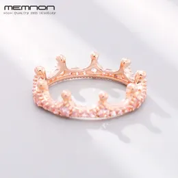 Memnon 쥬얼리 새로운 100 % 925 실버 마법스러운 크라운 반지 로즈 링 여성을위한 anillos 웨딩 밴드 여성 팝 보석 Y200321