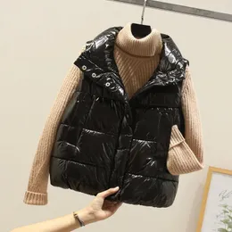 Women's Vest Custumes Jackets for Women 2020 Fashion Winter Clothes Womans Shiny Down Cotton Parkas Chalecos Para Mujer LXR2551