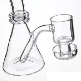 2022 새로운 5 인치 쿼츠 비커 봉막 두꺼운 하단 반응기 코어 Terp 진공 banger dab rigs 유리 파이프 물 담뱃대