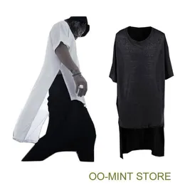 Wholesale- Long Style High Quality New Brand Design Fashion Tyga Man Hiphop Hip Hop Tshirt Top Tees T-shirt Men Side Split Black/White1