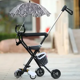 Barnvagnar# 2020 barnvagn med broms femhjulsvagn breddade terrängfällbar trehjuling 1-6-årig barn LJ201012 Q240429