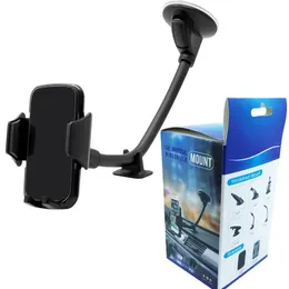Universal Car Mount Cellphone Holder Dashboard Braccio Bendable Braccio regolabile Stand di rotazione a 360 gradi Stand Phone Holdrs con pacchetto al dettaglio
