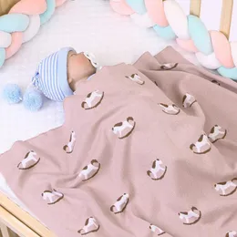 Autumn Winter Infant Baby Boy Girl Wooden Horse Knit Blanket born Quilt Boys Girls Cotton Hold 210429