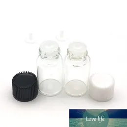 5PCS Mini 3ML Glasflaska med öppningsreducerare Siamese Plug Screw Cap Små eteriska oljeprov 3ml Rensa injektionsflaskor