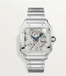 新しい到着高品質の時計男クラシッククォーツムーブメントメンズウォッチデザイナーステンレススチールブレスレット新しい到着腕時計ギフトスケルトンフェイス090