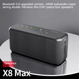 X8 max 100w alto-falante Bluetooth TWS Stereo Surround Subwoofer 20000mAh Capacidade de bateria de bateria Boombox Caixa de Som