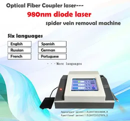 980 Spider Avlägsnande Vaskulär Laser Vein / Vascular Lesions Removal Diode Laser 980nm Ta bort benvener