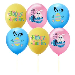 Happy Easter Balloons 12inch Rubber Easter Bunny Printed Latex Balloons Easter Home Party Decor Kids Balloon