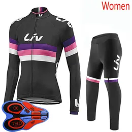 Primavera/Autunno LIV team 2021 Pro Maglia da ciclismo da donna Set Abbigliamento da bici femminile Kit da corsa Abbigliamento da bicicletta Completo Mtb Uniforme Y21020108