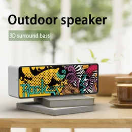 F2 Wireless Bluetooth Speaker Waterproof Portable Column Subwoofer Stereo 3D Digital Sound Speaker Outdoor Graffiti Soundbox