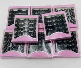 Hot 5 Pair / Pack Fluffy Lashes 25mm 3D Mink Lashes Długie Grube Naturalne Fałszywe Rzęsy Hurtownie Rzęsy Sprzedawcy Makijaż Mink Rzęsy