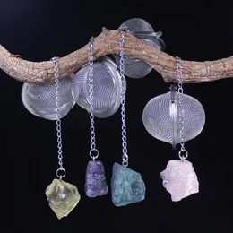H￤ngen 1st Creative Natural Crystal Stonet 304 Rostfritt st￥l Tea Maker Filter Rough Crystal Decoratio Qyljun