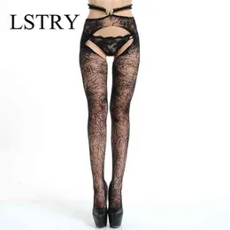 Nxy sexy lingerie womens preto elástico laço laço superior cinto enxaquiça meias meias fina fina fina meia-calça senhora lady hose clubwear1217