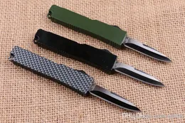 Mini Schlüssel Schnalle Messer Aluminium T6 grün schwarz Karton Faser Double Action Klappmesser Geschenk Messer Weihnachten Messer EDC Werkzeuge 1PCS
