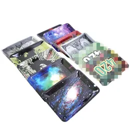 Newest Cartoon Logo Tobacco Rolling Tray Metal 12 Pattern Hand Roller Tobacco Grinder Smoking Accessories E Cigarettes Tool JXW523