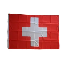 Swiss Flag Wysokiej Jakości 3x5 FT 90x150 CM Flags Festiwal Party Prezent 100D Poliester Kryty Outdoor Drukowane Flagi Banery