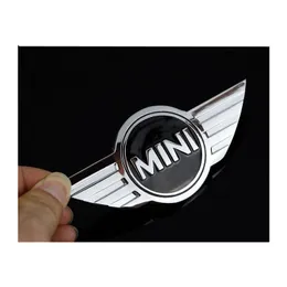 Mini Cooper Logo 3D Car Stickers شعارات معدنية لشعار Mini Car الأمامي مع ملصق 3M لشارات السيارة Decoration266n