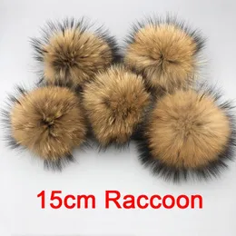 5pcs / lot DIY 고품질 너구리 모피 pompoms 모피 공 니트 모자 캡 비니와 키 체인 및 스카프 진짜 모피 pom poms y201024