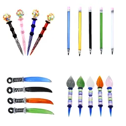 2020 vidro colorido Dabber Dabber Ferramenta Pink Stick Carve Tools Cera Carb Tampão Para Quartz Banger Rigs Bong Fumar