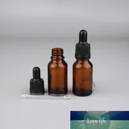 5 x 15 ml Amber Essential Oil Dropper Bottle, 1/2 oz Små glasbehållare, 15cc Mini Glass Parfymer Flaska Gratis frakt