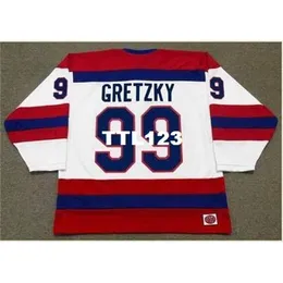#99 Wayne Gretzky Indianapolis Racers K1 1978 WHA TK Hockey Jersey Stitch valfritt namnnummer