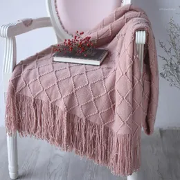 Pink 127*170cm Knitted Soft Knit Luxury Throw Blanket Sofa Chair Home Decoration Textile Blanket Baby Children Bedding Use1