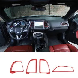 Dodge Challenger Factory Outlet Outlet Car Interior Accessoriesのための赤ABSセンターコンソールの空調のベントリング