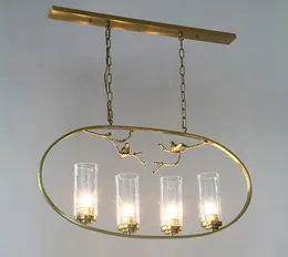 Branch Post-Modern Bird LED Lampadari Lampadari per soggiorno Sala da pranzo Art Deco HangLamp Brass Ottone Golden Light Fixture