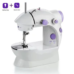 Sewing Machine Mini Portable Household Night Light Foot Pedal Straight Line Hand Table Two Thread Kit Electric