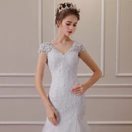 Elegancka sukienka ślubna bez rękawów z bez rękawem Backless Princess Formalna okazja Custom Made Survenders Tulle Długość DE MARIÉE