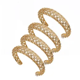 Горячие золотые цветные полые свободные размеры манжеты браслеты браслеты винтажные этнические украшения для женщин Дубай ювелирные изделия