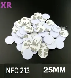 Access control rfid cards NFC coin Card 25mm With 3m Glue NFC 213 Stickers RFID Chips 144bytes Forum Type 2 Tag for all NFC enabled phone