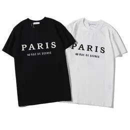 Популярные Paris Style Men Графические тройники Мода Женщины Дизайнеры T Рубашки Муджера Одежда Therren Дизайнер Tees Polos Черно-белый
